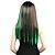 abordables Clip dans les extensions-neitsi 10pcs 18inch point culminant de couleur synthétique clip sur en extensions de cheveux verts