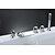 billige Badekraner-Badekarskran - Moderne Krom Romersk kar Keramisk Ventil Bath Shower Mixer Taps / Messing / Tre Håndtak fem hull