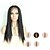 tanie Peruki z ludzkich włosów-Peruki z włosów ludzkich Włosy naturalne Pełna poronka Gęstość Prosta Peruka Black Kolor naturalny Krótki Medium Długo