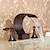 economico Multiforo-rubinetto del lavandino del bagno diffuso, due maniglie tre fori, rubinetti da bagno in bronzo lucidato a cascata in ottone