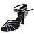 abordables Chaussures de danses latines-Femme Chaussures Latines / Chaussures de Jazz / Chaussures de Salsa Similicuir Boucle Sandale / Talon Strass / Boucle / Paillette Talon Personnalisé Personnalisables Chaussures de danse Noir / Kaki