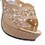 cheap Women&#039;s Sandals-Women&#039;s Sandals Crystal Sandals Stiletto Heel Peep Toe Buckle Glitter / Customized Materials Comfort / Club Shoes Spring Gold / Silver / Wedding / Party &amp; Evening / Party &amp; Evening / EU41