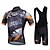 cheap Men&#039;s Clothing Sets-Fastcute Men&#039;s Short Sleeve Cycling Jersey with Bib Shorts Polyester Silicon Green Bike Shorts Bib Shorts Jacket Breathable 3D Pad Quick Dry Sweat-wicking Sports Classic Mountain Bike MTB Road Bike
