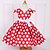 cheap Casual Dresses-Toddler Girls&#039; Dress Polka Dot Christmas Short Sleeve Christmas Bow Cotton Polyester Summer Spring Pink Red Blue
