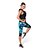 billige Ny i-Dame Tights til jogging Atletisk Sport Bukser 3/4 Tights Leggings Yoga &amp; Danse Sko Løp Trening &amp; Fitness Treningsøkt Pustende Fort Tørring Komprimering Geometrisk Printer Blå / Elastisk
