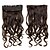 billige Syntetisk hårforlengelse-fasjonable syntetisk hår 5 klipp klippet i 1 stk kvinners 60cm 24 inches 120g lang syntetisk krøllete bølgete hår # 4 brune