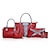 preiswerte Taschensets-Damen Taschen Andere Lederart Bag Set 6 Stück Geldbörse Set Rüschen Schwarz / Rote / Grau / Beutel Sets