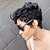 cheap Human Hair Capless Wigs-Human Hair Blend Wig Short Natural Wave Pixie Cut Layered Haircut Short Hairstyles 2020 With Bangs Berry Natural Wave Side Part African American Wig Machine Made Women&#039;s Natural Black #1B