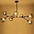 cheap Globe Design-7-Light 7-Head Northern Europe Vintage Chandelier Smoky Gray Glass Molecules Pendant Lights Living Room Dining Room