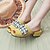 baratos Sapatos de Salto Alto de mulher-Feminino Sapatos Courino Verão Conforto Saltos Salto Robusto Salto de bloco Peep Toe Pedrarias Para Casual Preto Amarelo