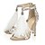 cheap Women&#039;s Sandals-Women&#039;s Sandals Crystal Sandals Stiletto Heel Peep Toe Pearl / Tassel Fleece Spring / Summer White / Wedding / Party &amp; Evening / Party &amp; Evening