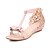 cheap Women&#039;s Sandals-Women&#039;s Sandals Flat Heel Wedge Heel Round Toe Casual Dress Outdoor Bowknot Buckle PU Summer Almond / White / Pink