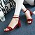 cheap Women&#039;s Sandals-Women&#039;s Shoes Velvet Summer Club Shoes Comfort Sandals Chunky Heel Block Heel Open Toe Buckle for Casual Office &amp; Career Dress Black