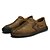 baratos Sapatilhas e Mocassins para Homem-Homens Mocassins e Slip-Ons Sapatos de couro Sapatos Confortáveis Solas Claras Casual Ao ar livre Caminhada Pele Antiderrapante Amarelo Terra Preto Cáqui Outono Primavera Verão