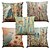 cheap Animal Style-Set of 5 Natural / Organic Pillow Cover Pillow Case, Solid Colored Floral Plaid Casual Retro Traditional / Classic Throw Pillow