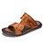baratos Sandálias para Homem-Masculino sapatos Pele Verão Solados com Luzes Conforto Sandálias Para Casual Amarelo Terra Khaki