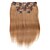 cheap Clip in Hair Extensions-7 pcs set clip in hair extensions chestnut brown 14inch 18inch 100 human hair for women