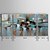 olcso Absztrakt festmények-Kézzel festett Absztrakt Vízszintes Panorámás,Modern Három elem Hang festett olajfestmény For lakberendezési