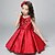 cheap Party Dresses-Kids Little Girls&#039; Dress Solid Colored Red Beige Sleeveless Lace Bow Dresses Summer