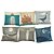 cheap Throw Pillows &amp; Covers-6 pcs Linen Pillow Cover / Pillow Case, Solid Colored / Geometric / Textured Traditional / Classic / Bolster / Beach Style