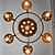 Недорогие Люстры-фонари-7-голова старинная деревянная передача подвеска огни творческая промышленная лампа жилая комната ресторан бары одежда магазин украшения свет