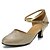cheap Ballroom Shoes &amp; Modern Dance Shoes-Women&#039;s Latin Shoes Sandal Chunky Heel PU Dark Brown / Gold / Silver