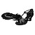 olcso Latin cipők-Női Latin cipő Báli Vonal tánc Otthoni Teljesítmény Szatén Magassarkúk Csillogás Tűsarok Fém csat T-pánt Fekete Ezüst Arany