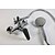 billige Bruserarmaturer-Bruse System Sæt - Regnfald Moderne / Art Deco / Retro Krom Bruse System Keramik Ventil Bath Shower Mixer Taps / Messing / Enkelt håndtere to Huller