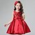 cheap Party Dresses-Kids Little Girls&#039; Dress Solid Colored Red Beige Sleeveless Lace Bow Dresses Summer