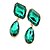 cheap Earrings-Women&#039;s Cubic Zirconia Stud Earrings Drop Earrings Pear Cut Emerald Cut two stone Drop Ladies Fashion Cubic Zirconia Earrings Jewelry Purple / Screen Color / Dark Green For