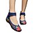 cheap Women&#039;s Flats-Women&#039;s Flats Embroidery Flat Heel Round Toe Chinoiserie Daily Canvas Ankle Strap Fall Spring Summer Floral Black Green Navy Blue