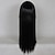Χαμηλού Κόστους Περούκες υψηλής ποιότητας-συνθετική περούκα ίσια φυσική ίσια περούκα μακριά φυσική μαύρη #1β συνθετικά μαλλιά γυναικείο μεσαίο μέρος μαύρο