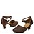 cheap Ballroom Shoes &amp; Modern Dance Shoes-Women&#039;s Latin Shoes Sandal Chunky Heel PU Dark Brown / Gold / Silver