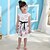 olcso Alkalmi ruhák-Kisgyermek Kis Lány Ruha Tengerpart Nyomtatott Fehér Ujjatlan Virágos Ruhák Nyár Normál