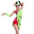 رخيصةأون ملابس رقص لاتيني-الرقص اللاتيني فستان شرابة كريستال / أحجار الراين أداء بدون كم ارتفاع متوسط ألياف الحليب