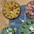 abordables Horloges Murales Rustiques-Traditionnel Rustique Rétro Vacances Musique Famille Horloge murale,Rond Bois 34*34 Intérieur/Extérieur Intérieur Horloge