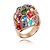 billige Moderinge-Statement Ring Kvadratisk Zirconium Gylden Zirkonium Legering Damer Mode Farverig