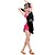 رخيصةأون ملابس رقص لاتيني-الرقص اللاتيني فستان شرابة كريستال / أحجار الراين أداء بدون كم ارتفاع متوسط ألياف الحليب