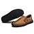 baratos Sapatilhas e Mocassins para Homem-Homens Mocassins e Slip-Ons Sapatos de couro Sapatos Confortáveis Solas Claras Casual Ao ar livre Caminhada Pele Antiderrapante Amarelo Terra Preto Cáqui Outono Primavera Verão