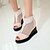 cheap Women&#039;s Sandals-Shoes Glitter Spring Summer Fall Club Shoes Novelty Comfort Sandals Wedge Heel Peep Toe for Wedding Casual Dress Gold White Black Pink