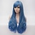 preiswerte Kostümperücke-Synthetic Wig Cosplay Wig Natural Wave Natural Wave Wig Long Blue Synthetic Hair Women‘s Blue