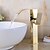 billige Klassisk-Baderom Sink Tappekran - Forskyll / Foss / Utbredt Nikkel Børstet Centersat Enkelt Håndtak Et HullBath Taps
