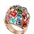 billige Moderinge-Statement Ring Kvadratisk Zirconium Gylden Zirkonium Legering Damer Mode Farverig