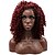 cheap Premium Synthetic Lace Wigs-Synthetic Lace Front Wig Kinky Curly Kinky Curly Lace Front Wig Medium Length Red Synthetic Hair Women&#039;s Natural Hairline Red