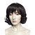 Χαμηλού Κόστους Περούκες μεταμφιέσεων-Συνθετικές Περούκες Περούκες Στολών Σγουρά Σγουρά Κούρεμα καρέ Περούκα Κοντό Σκούρο Καστανοκόκκινο Συνθετικά μαλλιά Γυναικεία Μαύρο