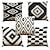 olcso geometrikus stílus-5 egyszínű színes kockás természetes / organikus párnahuzat, alkalmi retro hagyományos / klasszikus dobópárna kültéri párna kanapé kanapé székhez 45 * 45cm fekete fehér