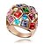 billige Moderinge-Statement Ring Kvadratisk Zirconium Gylden Zirkonium Legering Damer Mode Farverig