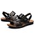 Недорогие Мужские сандалии-Для мужчин обувь Кожа Весна Лето Осень Удобная обувь Сандалии Для плавания для Повседневные Черный Темно-коричневый
