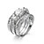baratos Anéis-Conjunto de Jóias Zircônia cúbica Branco Zircão Zircônia Cubica Aço Elegante Europeu 6 7 8 9 10 / Anel / Anel de noivado / Mulheres / Diamante sintético