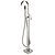 cheap Bathtub Faucets-Bathtub Faucet - Contemporary Nickel Brushed Free Standing Ceramic Valve Bath Shower Mixer Taps / Single Handle One Hole